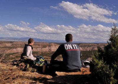 image of dirt bike tours in Colorado at Dry Creek overlooking landscape