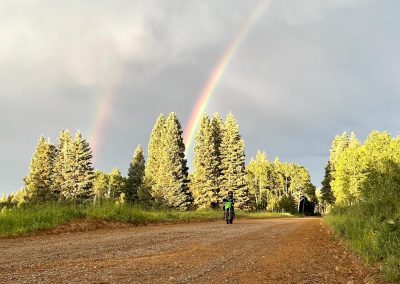 Dirtbike tours can't guarantee double rainbows but this lucky kid saw them today.