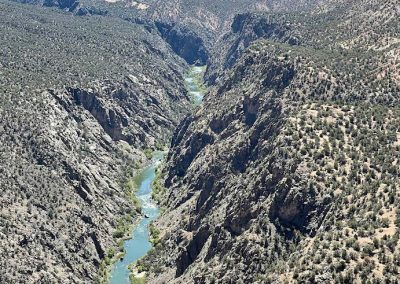 View looking down on the Gunnison River while on a dirtbike vacation